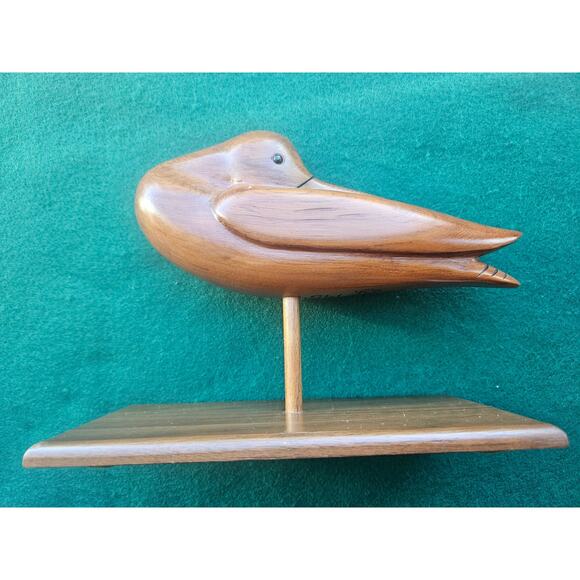 Vintage hand carved Yellowlegs preening 1987 Bill Johnson Made in Iowa Signed - Picture 2 of 8